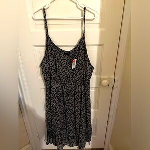 New with tags torrid midi grey leopard dress, size 4